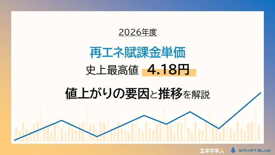 2026年度再エネ賦課金は4.18円！値上がりの要因と推移をおさらい