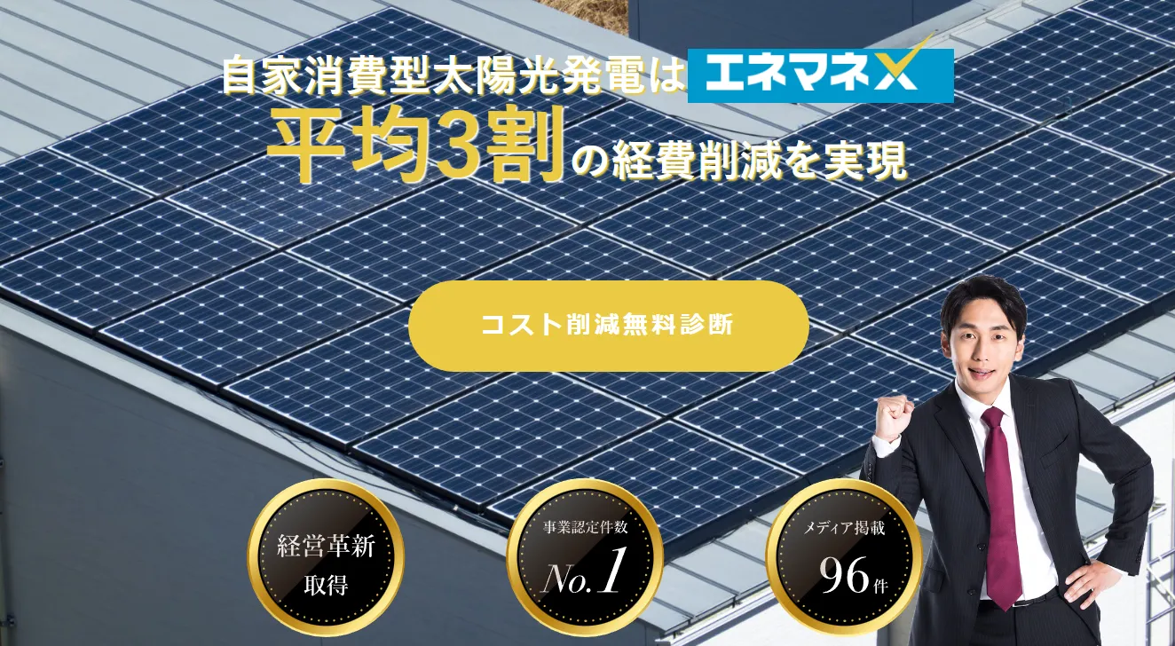 自家消費型太陽光発電はエネマネX｜電気代3割の削減を実現